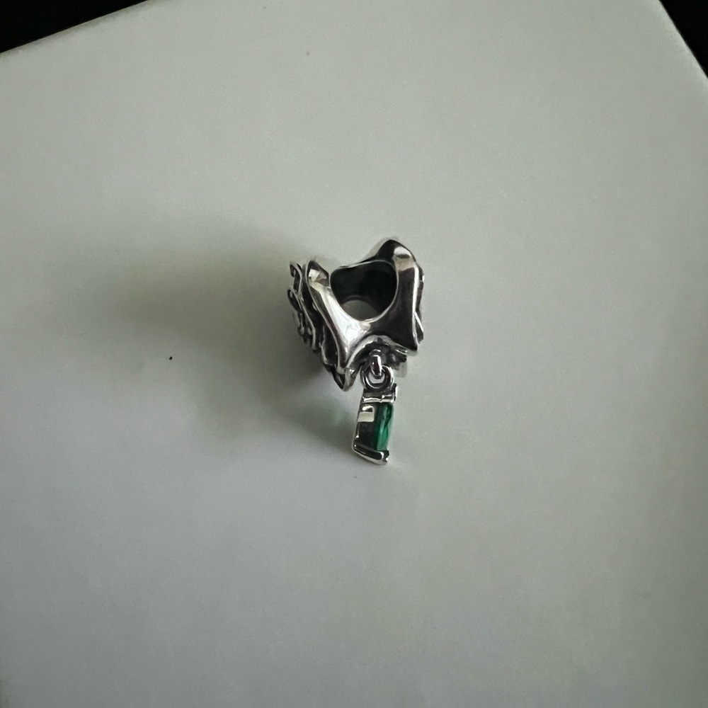 SPARKING ROSE IN BLOOM RED CHARM STERLING SILVER - Picture 4 of 6